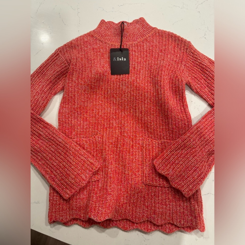 AndIsla &Isla cashmere scalloped sweater NWT